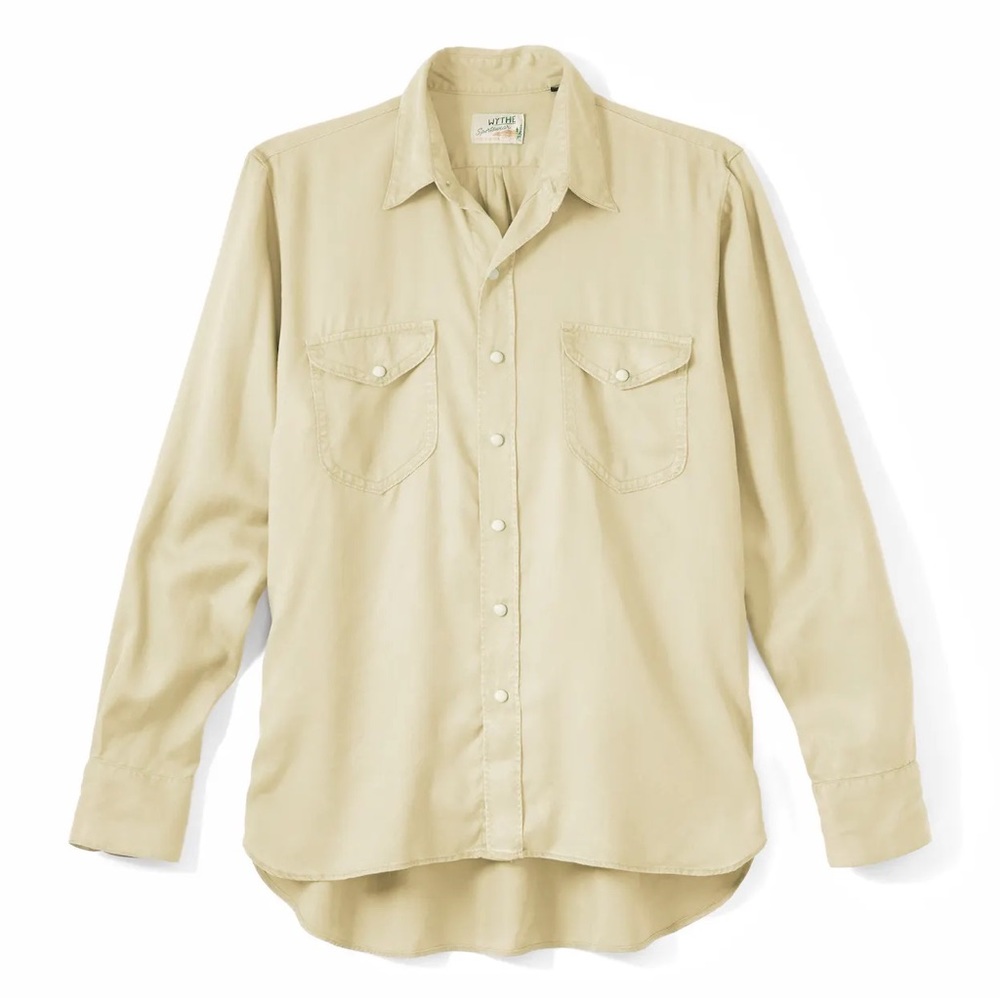 Wythe NY Gabardine Camp Pearl Snap | Size Small